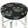 thumbnail image 3 of Bingfone12 Inch Padded Round Bar Stool Cover Cushion With Elastic Fabric Round Chair Seat - Faces Of The Cat, 3 of 7