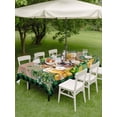thumbnail image 3 of Outdoor Tablecloth with Umbrella Hole and Zipper, St Patricks Day Rectangle Table Cloth 54x80 Inch Waterproof Tablecloth, Watercolor Dogs Green Shamrock Wood Grain Picnic Table Cover for Patio, 3 of 7