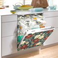 thumbnail image 2 of Yayeee Magnetic Dishwasher Cover for The Front Decoration Home Kitchen Machine Sticker Protector, Christmas Blooms, 2 of 6