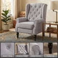 thumbnail image 4 of HOMCOM Button-Tufted Accent Chair with Wing Back Rounded Arms, 4 of 10