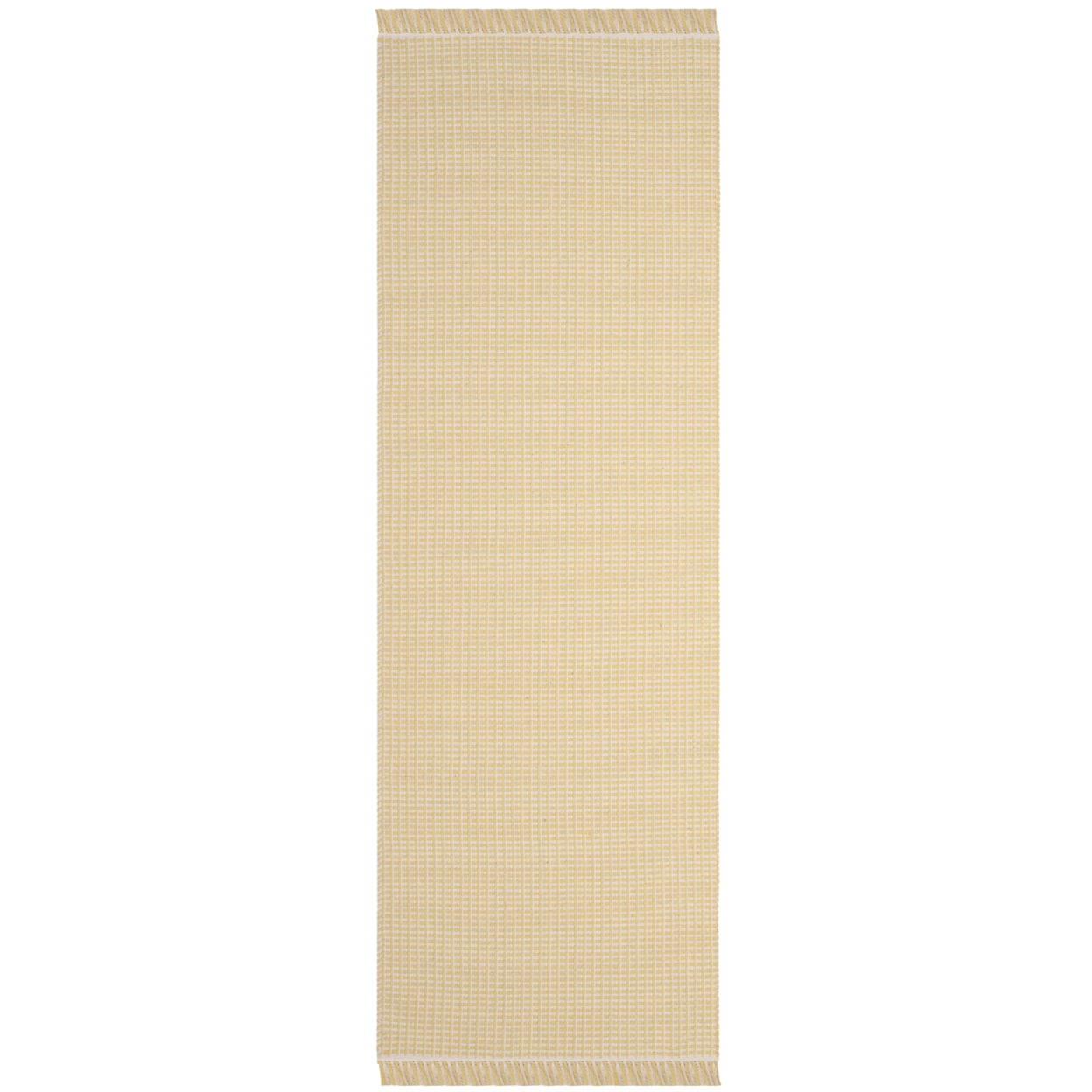 SAFAVIEH Montauk Patton Geometric Cotton Area Rug, Ivory/Yellow, 6' x 6' Square