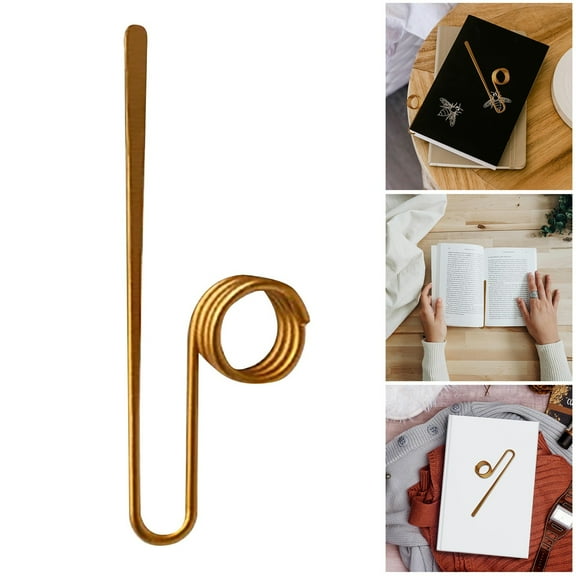 Copper Ring Bookmark Metal Thumb Book Page Holder Textured Finger Rings Bookmark Kit For Book Lovers-Gold
