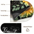 thumbnail image 6 of Yellow Sunflowers Round Area Rug 4Ft Washable Circle Rugs for Bedroom Dining Room, Farmhouse Floral Rustic Botanical Black Non-Slip Carpet Floor Mats Indoor Outdoor Carpet Runner Aesthetic Home Decor, 6 of 8