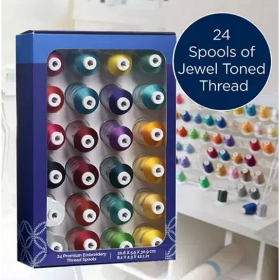 Brother 24 Jewel Colors Embroidery Thread Set ETPJEWEL24