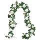 thumbnail image 1 of 3 packs of artificial white rose vines flower wreaths total 19.5 ft fake hanging silk, 1 of 5