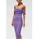 thumbnail image 4 of Vestido PRETTYGARDEN 2025 Midi XL con Hombros Descubiertos y Fruncido, 4 of 7