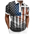 thumbnail image 1 of YDLCAFD Male Summer Independence Day Zipper Tops Holiday Celebration Full Print Short Sleeve Blouse, 1 of 5