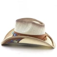 thumbnail image 4 of BRICH Cowboy Cowgirl Hat Western Cowboy Hats for Women Mens Straw Wide with Shapeable Brim Beige M, 4 of 4