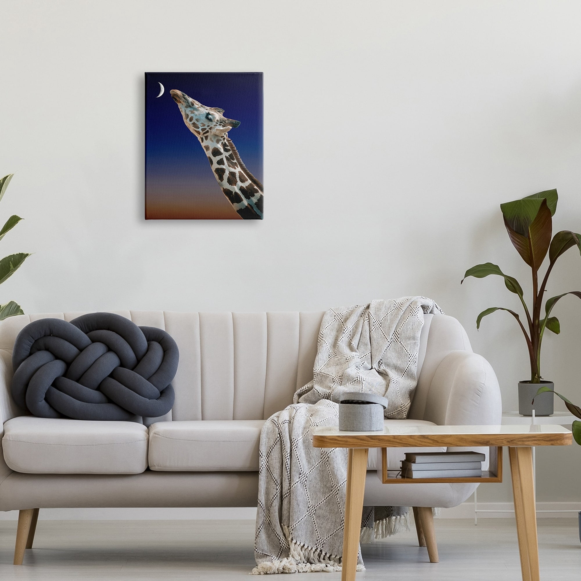 Stupell Industries Giraffe Kissing Moon Nighttime Sunset Beautiful Portrait , 16 x 20, Design by Atelier Posters