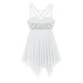 thumbnail image 5 of Miaeowve Women Lyrical Dance Dress Ballet Girls Sleeveless Crisscross Back Sequins Asymmetrical Skirted Leotard Dancewear White Large, 5 of 7
