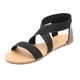 thumbnail image 1 of Sandalias planas con tiras elásticas para mujer DREAM PAIRS negras talla 6, 1 of 6