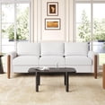 thumbnail image 4 of Yadil Teddy Fleece Upholstered 3 Seater Sofa Couch, Wooden Home Sofa Living Room, Comfy Cloud Couch for Bedroom, Home Office, Cream White, 4 of 8