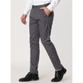 thumbnail image 2 of Pantalones de vestir a cuadros Lars Amadeus para hombre ajustados con frente plano gris M, 2 of 6