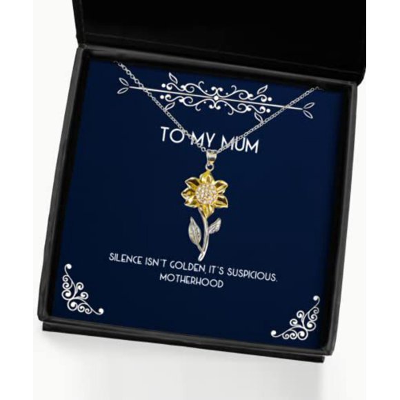 Collier Pendentif Tournesol Jolie Maman, le Silence n'Est Pas Doré, C'est Soupissant. Maternité, Cadeaux Inspirants pour Maman