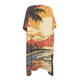 thumbnail image 5 of DISNIMO Sunset Palm Tree Print Beach Cover Ups for Women Open Front Long Kimono Swimsuit Cover up Cardigan Bikini Coverups Summer Casual Resort Wear, 5 of 6