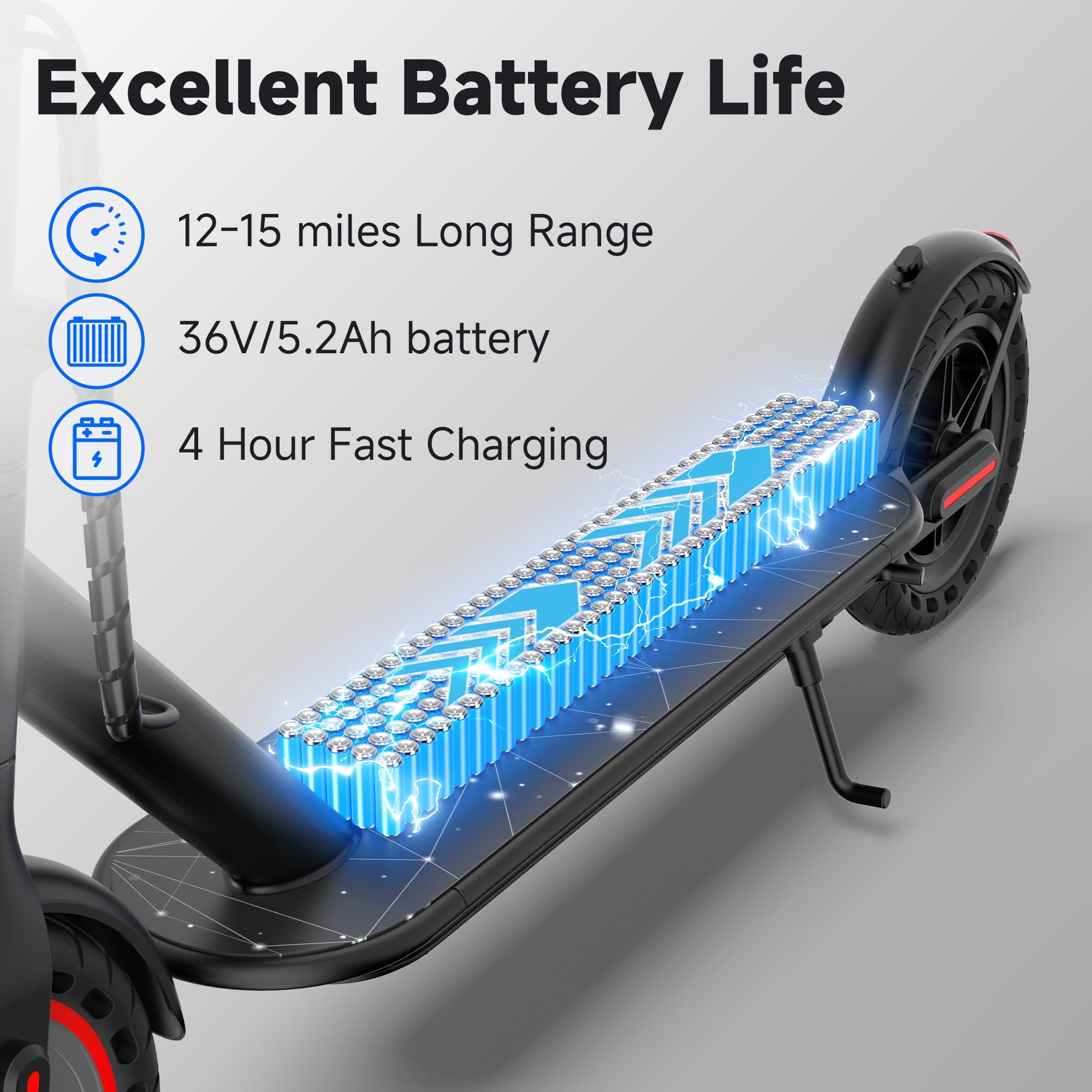 PRINTE N6 Electric Scooter 350W with LCD Display Waterproof APP 19MPH for Adult and Teen UL2272