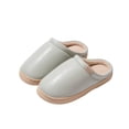 thumbnail image 6 of ZELAND Unisex Waterproof PU Leather Slippers - Cloud-Walking Memory Foam House Shoes, Winter Warm Fleece Lined Mules, Anti-Slip Indoor Outdoor Slides for Men & Women, Easy Clean Thermal Mules, 6 of 9