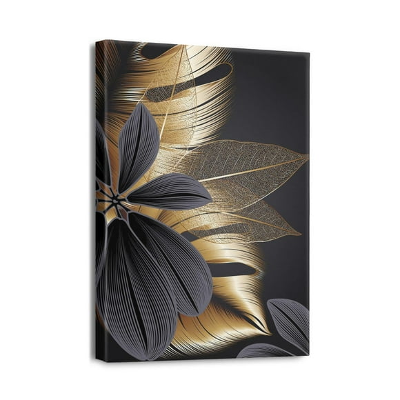 Stylish Family Wall Decorations Abstract Leaves Canvas Wall Art, 12X16in - Ideal for Decorating Living Room, Bedroom, Kitchen, Dining Room - Modern Office Décor