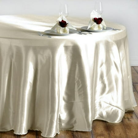 

Efavormart 108 IVORY Wholesale SATIN Round Tablecloth for Kitchen Dining Catering Wedding Birthday Party Events