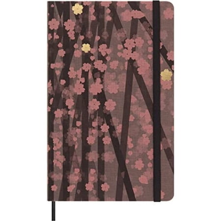 Moleskine Limited Edition Sakura Notebook, Hard Cover, Large (5" x 8.25"), Ruled/Lined, Floral, 176 Pages Pink / Black / Gold