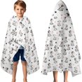 thumbnail image 3 of Cow and Heart White Pattern Hooded Bath Towel Wrap for Teens Ages 3 To 12, Soft Lightweight Quick Dry Microfiber Bath Beach Pool, 60"x35", 3 of 6