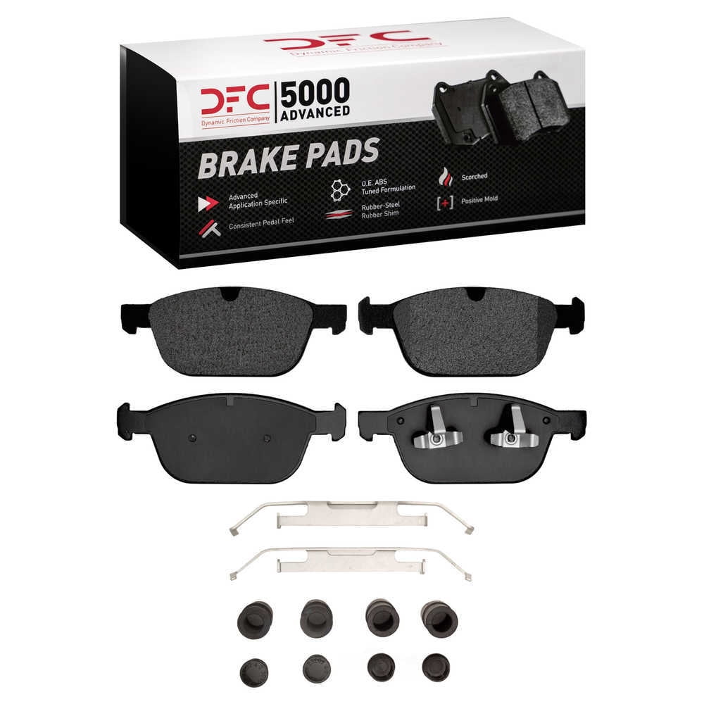 Dynamic Friction Company 1551-1412-01 DFC 5000 Advanced Brake Pads - Low Metallic and Hardware Kit