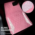 thumbnail image 2 of Bling Diamond Car Mats Rubber Floor Mats Full Set Anti-Slip 3D Rhombus Waterproof Trim to Fit Liner Universal Glitter Crystal Sparkly Shining Rhinestone Girl Women SUV Sedan Van, Pink Rubber, 2 of 5
