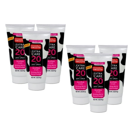 6 Pack Udderly Smooth Hand & Body Cream with 20% Urea, Replenishing - 2 oz Each