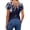 26# Dark Blue, variant on Women's Twist Backless Short Sleeve T Shirts Tops Round Neck Curved Hem Casual Workout Tee T-Shirts Navy M