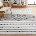 thumbnail image 2 of SAFAVIEH Striped Kilim Kalysta Striped Cotton Area Rug, Ivory/Black, 6' x 6' Square, 2 of 8