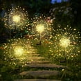 thumbnail image 6 of Christmas Solar Garden Firework Lights, GoXteam Outdoor Waterproof 2 Pack 120 LED Sparklers Solar Lights with 8 Modes for Outside Patio Backyard Yard Pathway Walkway Decorations (Warm White), 6 of 7