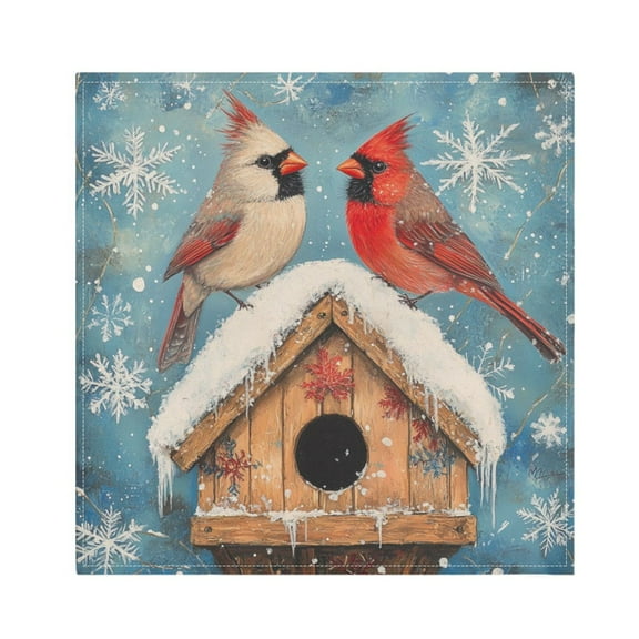 Qxltty Winter Cardinal Bird Napkins 20×20in Perfect for Parties Dinners Weddings Cocktail Housewarming Cloth Napkins Set of 6