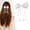 White, variant on CXHEGBEJ Elegant Long Ribbon Bow Hair Clip With Tassel Chains & Fluffyss Pom-Poms Silky Satin Hair Bows Hair Barrettes For Women Daily Weddings Parties Proms Pink