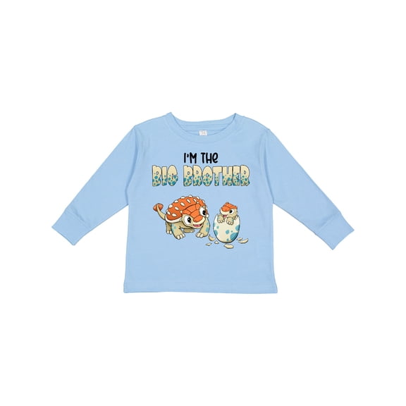 Inktastic I'm the Big Brother Ankylosaurus Bros Boys Long Sleeve Toddler T-Shirt