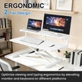thumbnail image 5 of Standing Up Desk Converter 37" Height Adjustable Sit Stand Desk with Removable Keyboard Tray, Large Desk Riser Ergonomic Gas Spring Duals Monitor Workstation for Home Office, 5 of 9