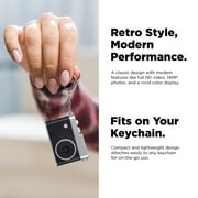Vivitar Retro Keychain Digital Camera, 14MP Full HD with Color Preview Screen, Built-in Memory Up to 100 Photos, USB-C Rechargeable, Micro SD Slot, Black
