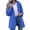 Blue, variant on Ozmmyan 2026 Womens Mid-Length Waterproof Hooded Windbreaker Long Sleeve Rain Jacket with Drawstring