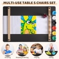 thumbnail image 5 of EastVita Kids Art Table with 2 Chairs Toddler Craft and Play Wood Activity Table with Storage Bins Drawing Desk and Study Table, 5 of 7