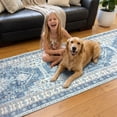 thumbnail image 5 of ARJINCUTE Boho Vintage Distressed Long Runner Rug Blue 2'x10', Soft Machine Washable Foldable Non-Slip Carpet for Hallway Kitchen Entryway Living Room Bedroom, 5 of 9
