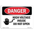 thumbnail image 1 of SignMission OS-DS-P-710-L-1333 OSHA Danger Signe - Haute Tension à l'Intérieur Ne S'Ouvre Pas, 1 of 1