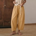 thumbnail image 6 of hlysgo Baggy Jeans for Women Cropped Cotton Wide Leg Pants Loose Fit High Waisted Denim Pants with Pockets Brown,S, 6 of 6