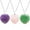Mix color, variant on 10pcs Natural Crystal Healing Stone Necklace Heart Shaped Chakra Necklace 3cm-Amethyst