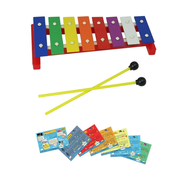 D'Luca 8 Notes Children Xylophone Glockenspiel with Music Cards