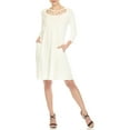 thumbnail image 2 of White Mark 3/4 Sleeve Crisscross Neck Dress (Women's & Women's Plus), 2 of 5