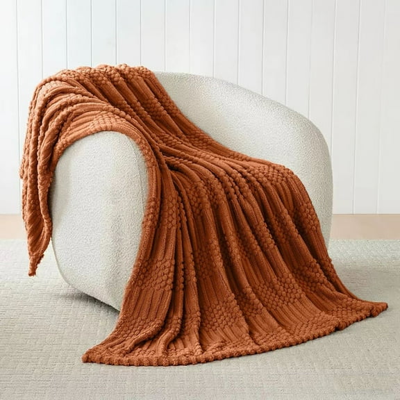 50x70 Inch Rust Throw Blanket - Soft & Fluffy Fleece, Cute & Aesthetic, Perfect for Sofa, Couch, Chair, Bed, Living Room &