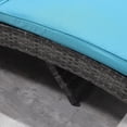 thumbnail image 3 of Outsunny Chaise Longue en Osier avec Coussin et Roues pour Patio, Terrasse, Bleu Ciel, 3 of 9