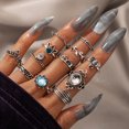 thumbnail image 4 of Juego de 12 anillos vintage para nudillos para mujer, apilables, midi, 4 of 5
