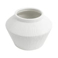 thumbnail image 2 of Better Homes & Gardens Angular Short White Ribbed Ceramic Decorative Vase, 6", 2 of 8
