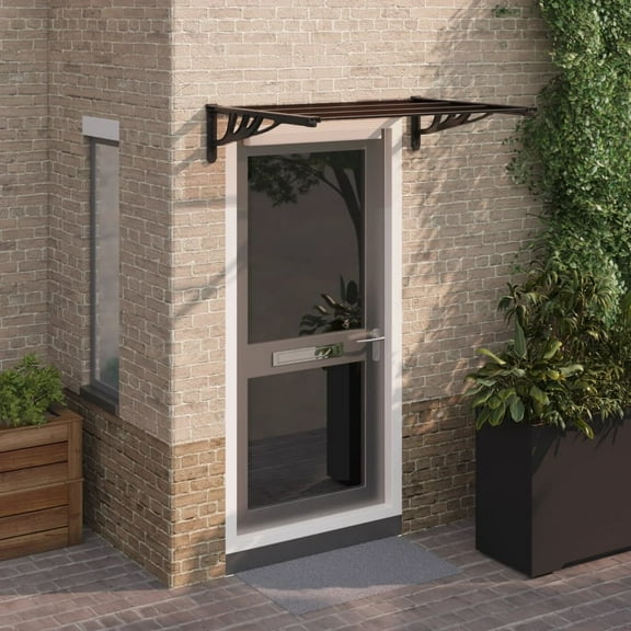 vidaXL Door Canopy Awning Rain Shelter Patio Outdoor Garden Black Polycarbonate