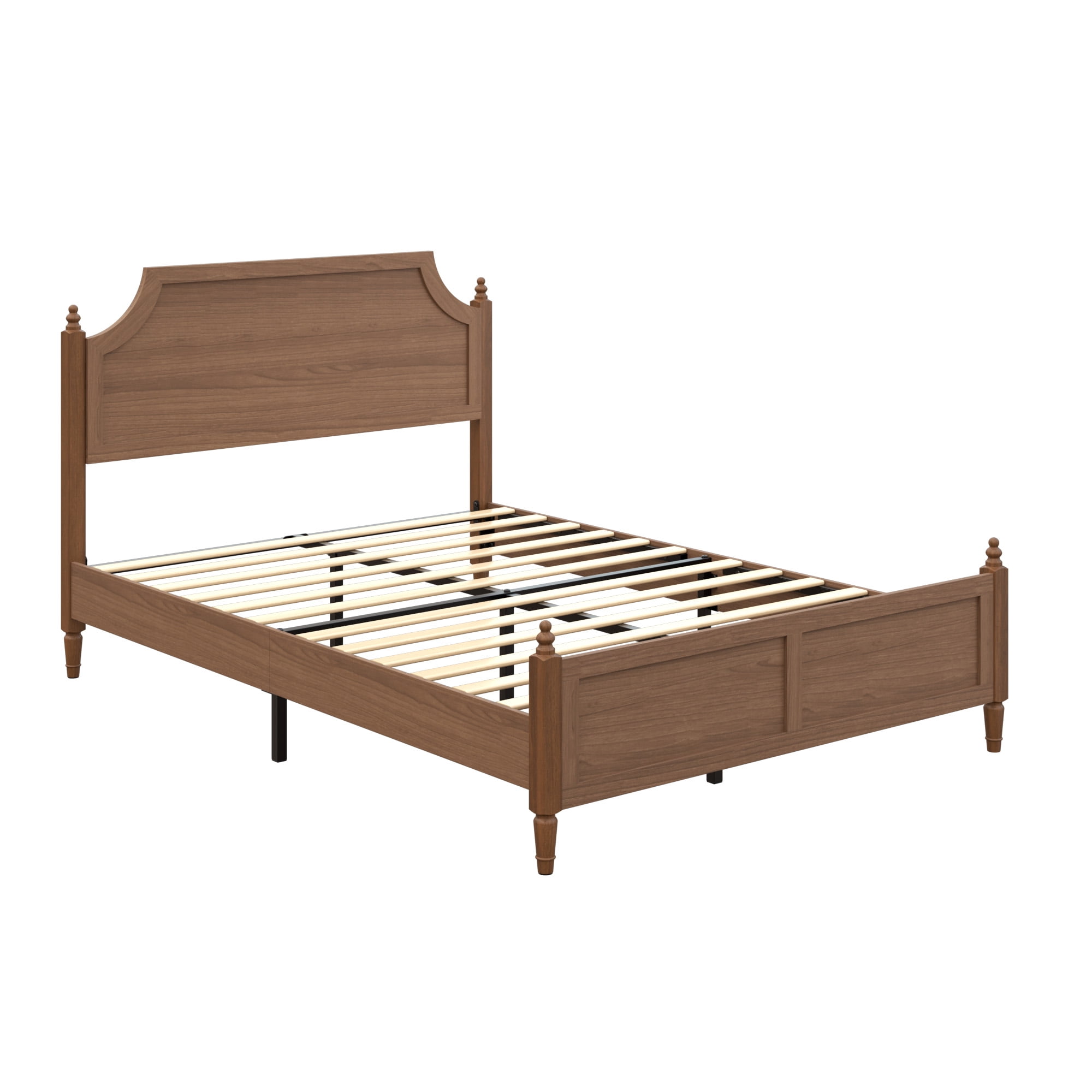 Full Size Platform Bed Frame with Headboard and Footboard, No Box Spring Needed Modern Farmhouse Bed and Mattress Foundation for Bedroom, Dark Brown